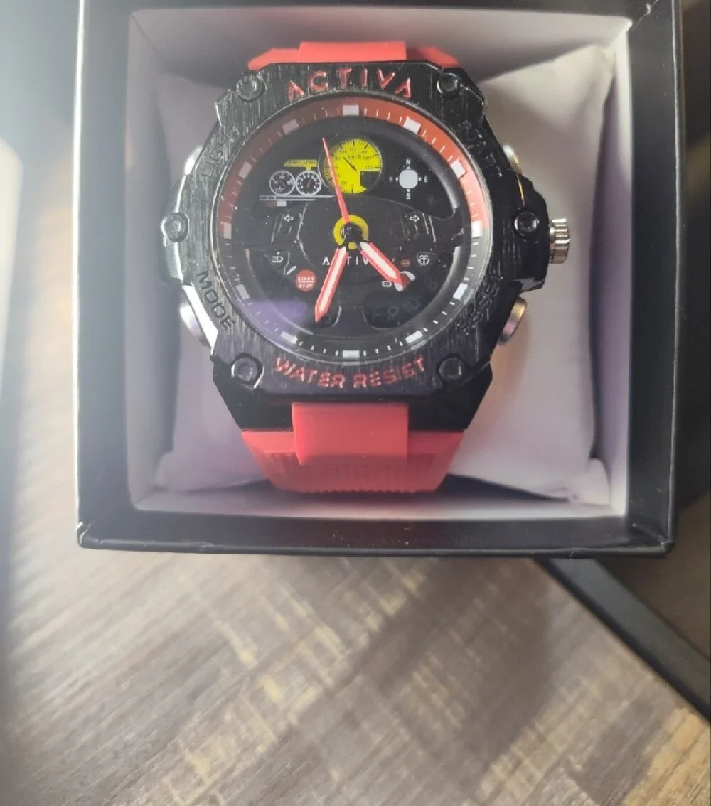 Activa Red and Black Men’s Sport Watch NEW ⌚ NICE